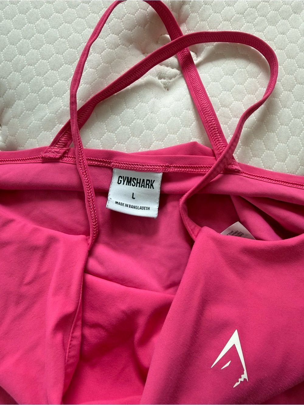 Gymshark Hot Pink Cross-Back Crop Tank - Picture 4 of 4